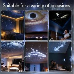 2-in-1 Galaxy Projector Night Light, USB Portable Starry Sky Projector for Bedroom (6 Slide)