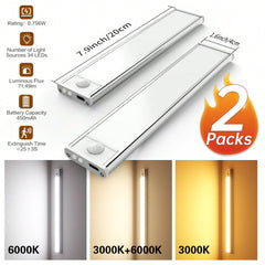 2Packs Motion-Activated LED Under Cabinet Lights, Magnetic Design
