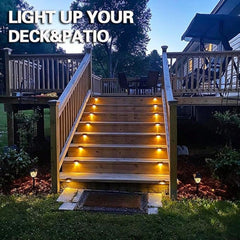 12 Pack Solar Deck Lights, For Stairs, Poolside, Outdoor Fence,Swimming Pool,Steps,Deck,Backyard