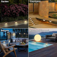 12 Pack Solar Deck Lights, For Stairs, Poolside, Outdoor Fence,Swimming Pool,Steps,Deck,Backyard