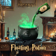 Witches Cauldron With Magic Floating Potion Bottles And Led Diffuser For Halloween Decoration