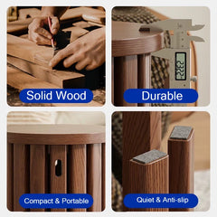 4-in-1 Solid Wood Stool Side Table