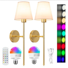 2-Pack Wall Lights Battery Operated Wall Sconces