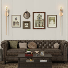 2-Pack Golden Candle Holder Torch Wall Light, Electronic Candle Wall Scone