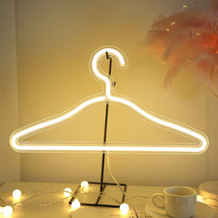Neon LED Clothes Hanger Display Stand, USB Powered, Night Light for Bedroom, Christmas Party Decoration