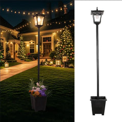Outdoor Solar Lamp Post Light With Planter