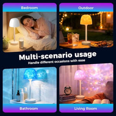 Waterproof Shower Lamp with 16 Color Ocean Wave Projector, Rechargeable LED Light with Remote & Touch Control