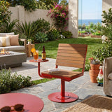 Modern Swivel Outdoor Chair with Integrated Side Table