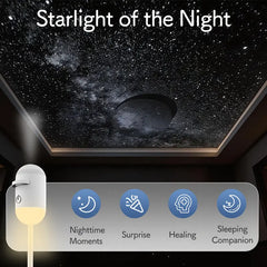 2-in-1 Galaxy Projector Night Light, USB Portable Starry Sky Projector for Bedroom (6 Slide)