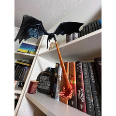 Dragon Book Nook Light – 3D Printed Fire-Breathing Flying Dragon Bookshelf Decor