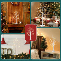 2ft Lighted Indoor & Outdoor Birch Tree