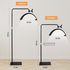 Half Moon LED Floor Lamp for Tattoos, Estheticians, Office, Living Room, Working, and Reading