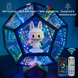 Acrylic Display Case with infinity RGB Light, Dustproof Showcase Storage for Collectibles and Action Figures Mini Toys