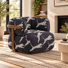 Modern Accent Sofa Chair with Leopard Print