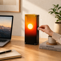 Sunrise Triangle Table Lamp - Interactive Sunset Mood Light with Manual Height-Adjustable