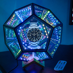 Acrylic Display Case with infinity RGB Light, Dustproof Showcase Storage for Collectibles and Action Figures Mini Toys