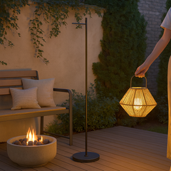 2-in-1 Portable Lantern & Floor Lamp for Indoors & Outdoors