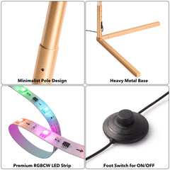 gold finish Corner Floor Lamp