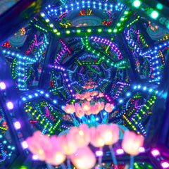 Acrylic Display Case with infinity RGB Light, Dustproof Showcase Storage for Collectibles and Action Figures Mini Toys