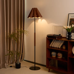 Floor Lamp with Leather Lampshade