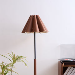 Floor Lamp with Leather Lampshade