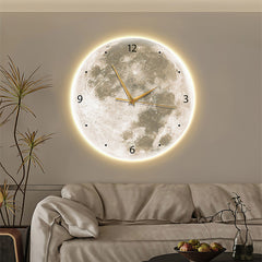 Moon Wall Clock with night light