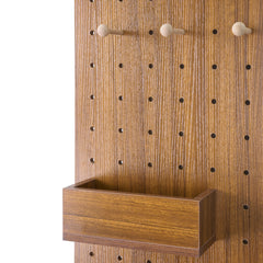 Walnut Pegboard Storage Dressing Mirror Cabinet