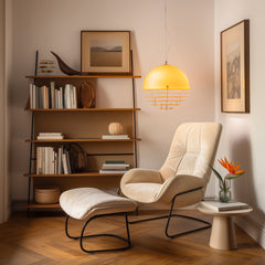 Sunrise Glow Pendant Light, Modern Dome Ceiling Lamp with Layered Metal Design