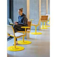 Modern Swivel Outdoor Chair with Integrated Side Table