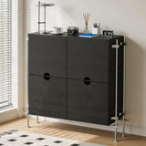 Industrial Birch Plywood Sideboard Cabinet with Stainless Steel Frame
