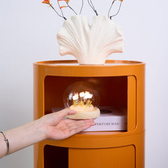 Yellow Mailbox Style Round Nightstand, Modern Simple Plastic Locker Side Table, Narrow Bedroom Storage Cabinet