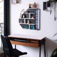 Piano Wall Shelf, Decorative Bookshelf with LED Light