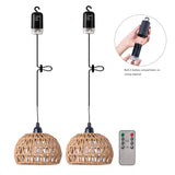 2 Pack Battery Operated Pendant Light Outdoor Chandelier for Gazebo Porch Patio Backyard Bedroom Kitchen