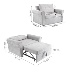 3-in-1 Adjustable Sleeper Sofa Bed Pull Out Chair Sofa