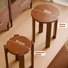 4-in-1 Solid Wood Stool Side Table