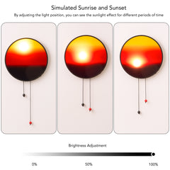 Creative Sunset Hand Pulled Night Light, Movable Sunrise to Sunset Scenery Wall Lamp, Battery Rechargeable Wall Light