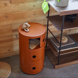 Yellow Mailbox Style Round Nightstand, Modern Simple Plastic Locker Side Table, Narrow Bedroom Storage Cabinet