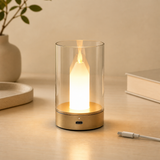 Smart Induction Candle Lamp with Glass Shade, Hand-Wave Dimmable LED Ambient Light