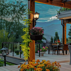 Outdoor Solar Lamp Post Light With Planter