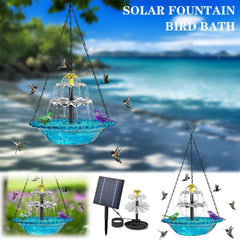 Solar Hanging Bird Bath Fountain for Outdoors
