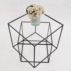 Glass double layer 3D floating side table