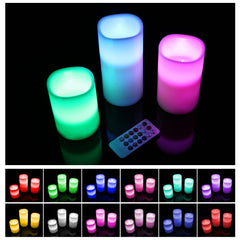 3-Packs Flameless Candles LED Flickering Candles w/ Remote Control Timer