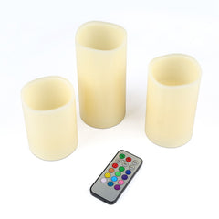 3-Packs Flameless Candles LED Flickering Candles w/ Remote Control Timer