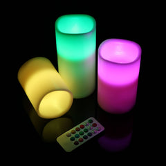 3-Packs Flameless Candles LED Flickering Candles w/ Remote Control Timer