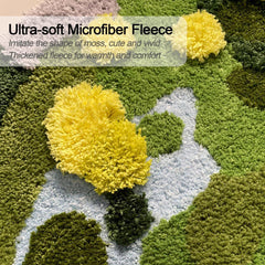 Moss Green Bath Mat Cute Bathroom Rugs Non-Slip Shower Mat Moss Carpet 40