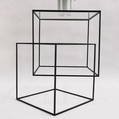 Glass double layer 3D floating side table