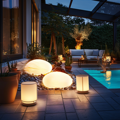 Outdoor Solar Cobblestone Lawn Light