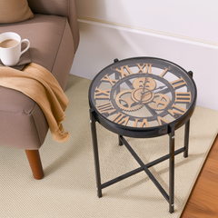 Industrial Style Mechanical Clock Coffee Table