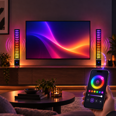360° RGB Music Rhythm Light Bar – App-Controlled Sound Activated LED Ambient Lamp