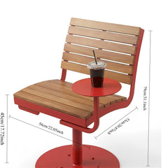 Modern Swivel Outdoor Chair with Integrated Side Table